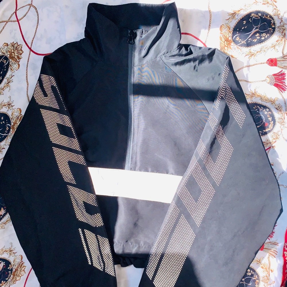 Forever 21 reflective turtleneck zip-up